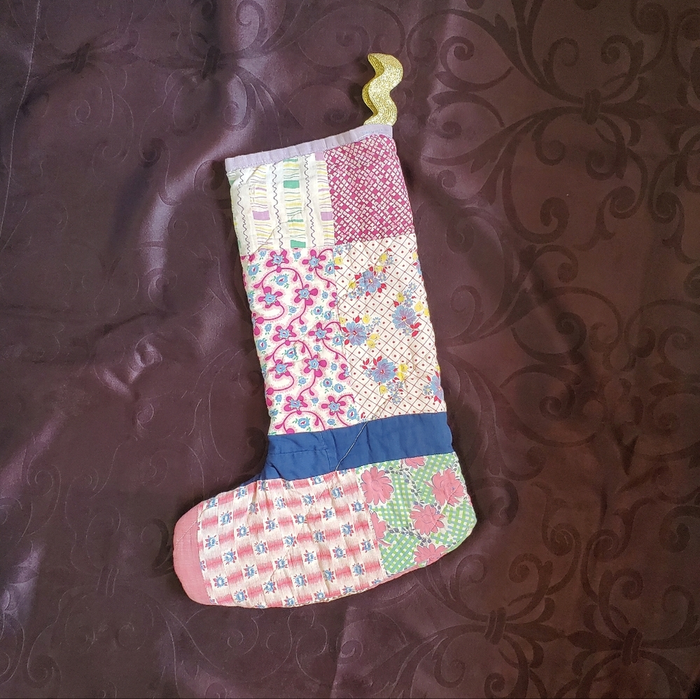 Antique quilt Christmas stocking